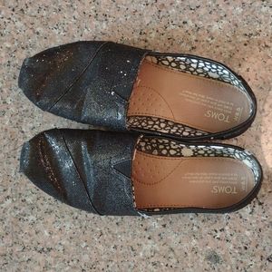 Tom's black glitter shoes size 8.5